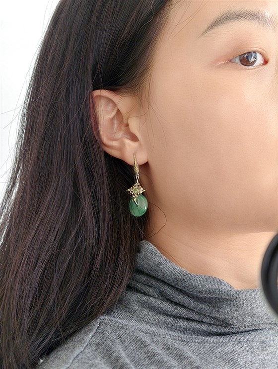 一口价1088元S925非洲翠耳环 (3)
