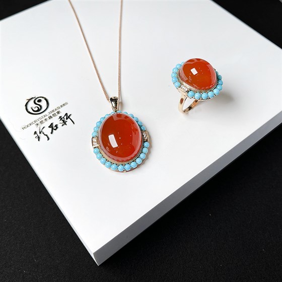 一口价18800元G18K冰南红吊坠主石44.6ct一口价16880元G18K冰南红戒指主石18.7ct (2)