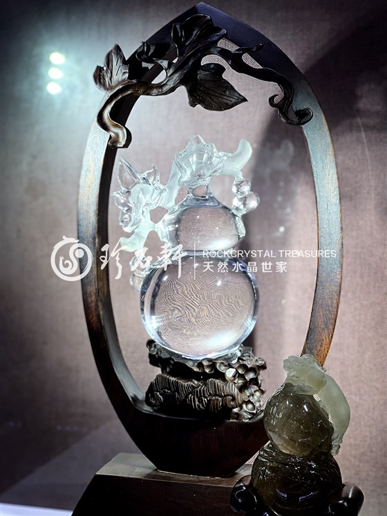 珍石轩天然水晶世家天然白水晶葫芦摆件 (2)
