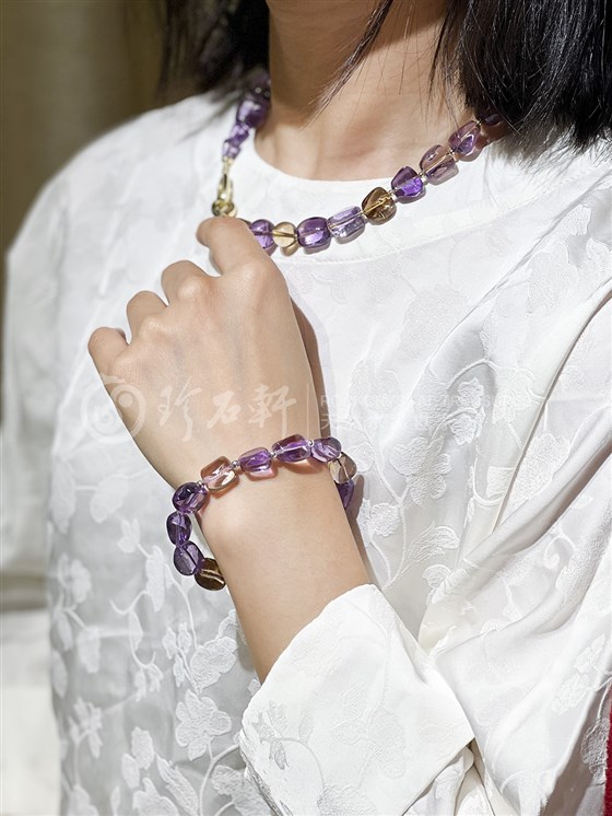 珍石轩天然紫黄晶随型项链 (7)