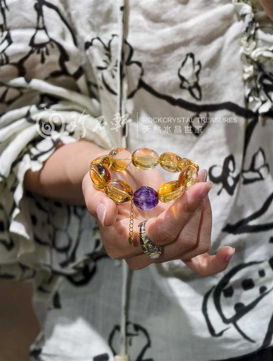 珍石轩天然黄水晶随形手链 (6)
