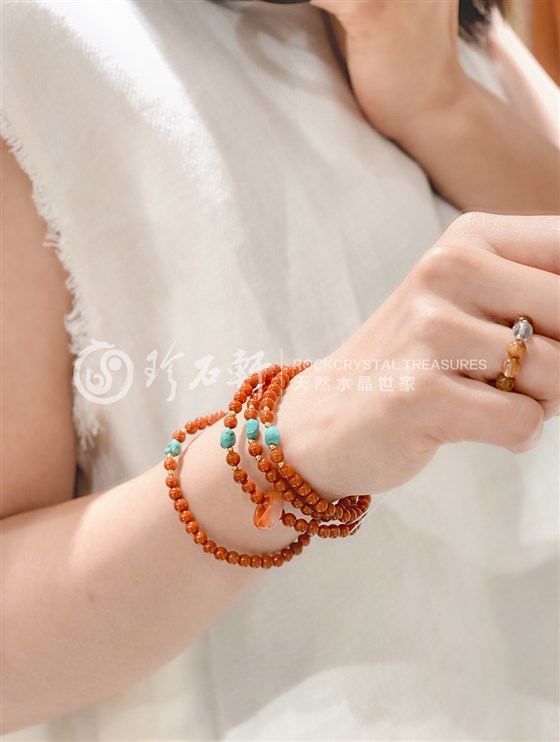 珍石轩4mm天然南红玛瑙珠串