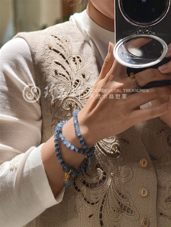 珍石轩6-13mms925蓝兔毛珠串 (5)