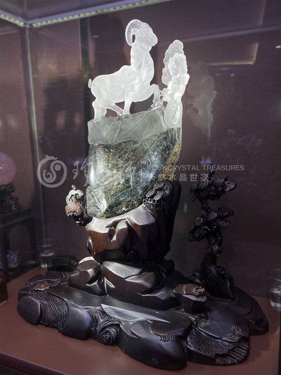 珍石轩绿幽灵《领头羊》含底座长46x宽23x高50cm (2)