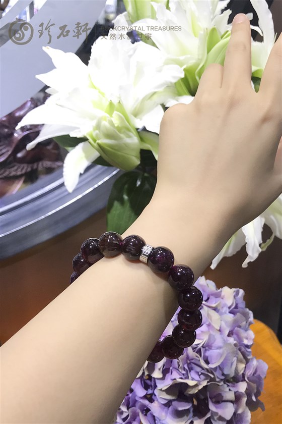 天然红碧玺手链珍石轩天然水晶世家