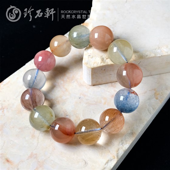 珍石轩天然彩兔毛水晶手链 (2)