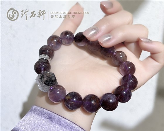 珍石轩天然紫幽灵手链 (4)