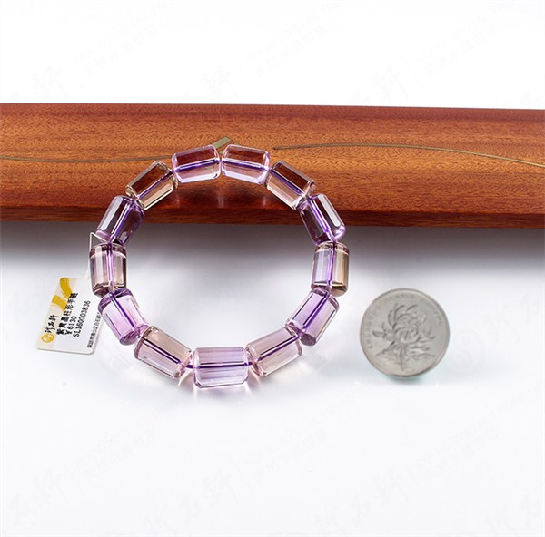 紫黄晶柱形手链