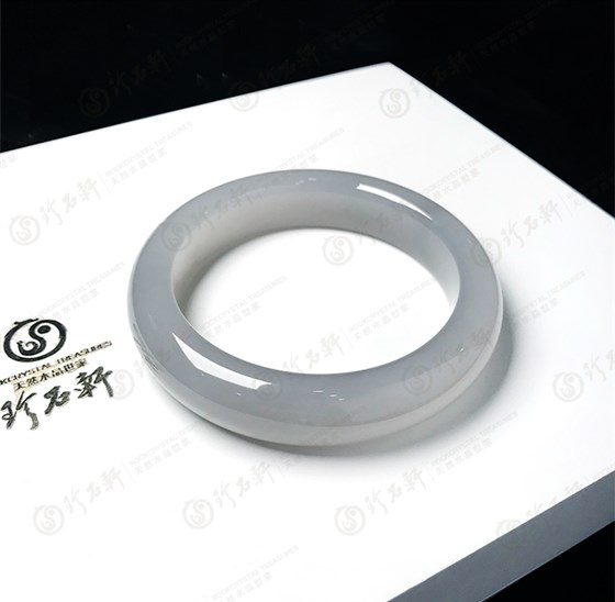 珍石轩和田玉（烟灰）手镯56圈口01