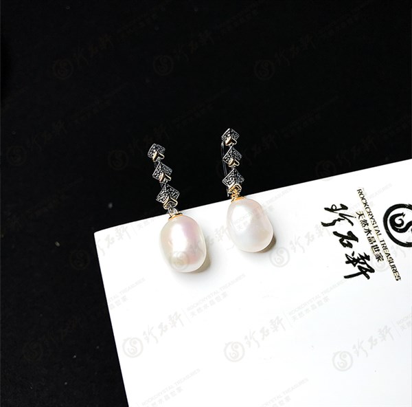 S925意大利手工银镶珍珠耳钉