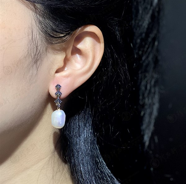 S925意大利手工银镶珍珠耳钉
