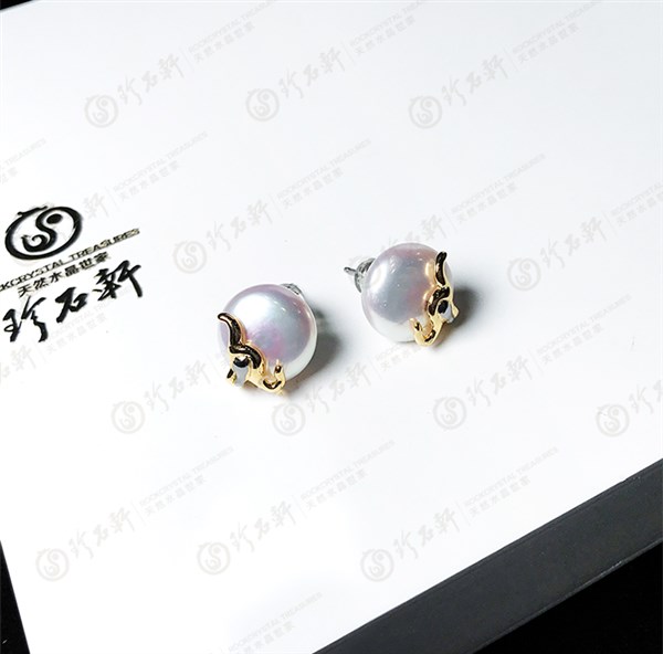 S925意大利手工银镶珍珠耳钉