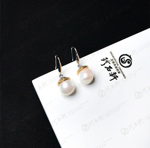 S925意大利手工银镶珍珠耳钉