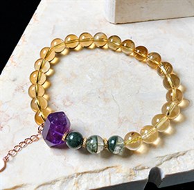 天然黄水晶手链