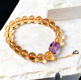 天然黄水晶手链