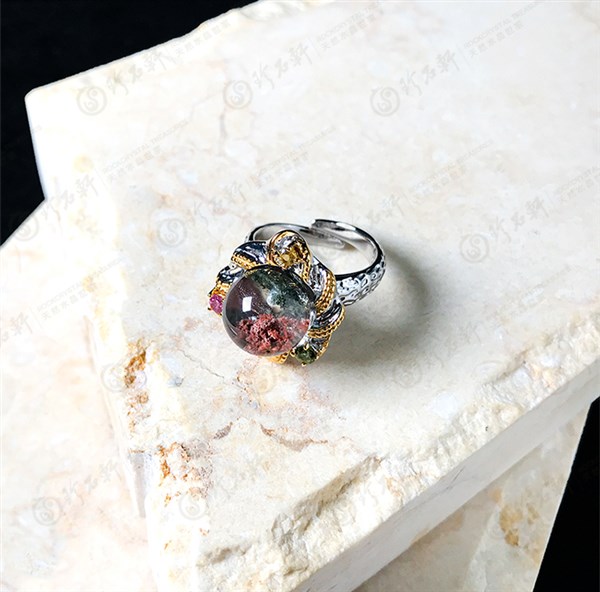 意大利手工银镶彩幽灵戒指