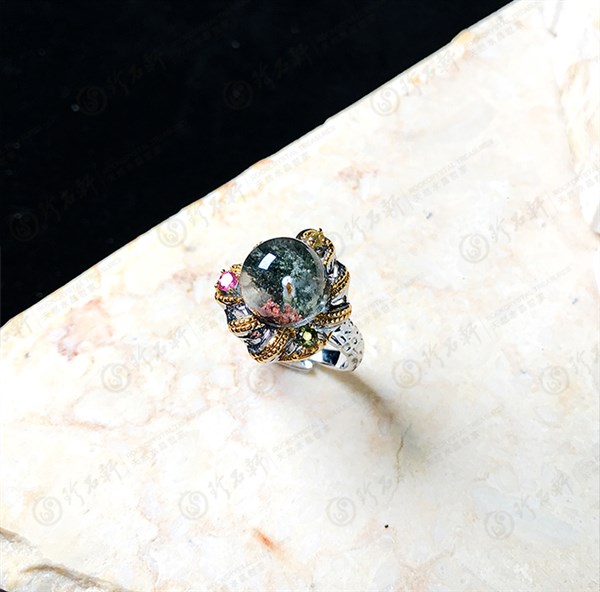 意大利手工银镶彩幽灵戒指