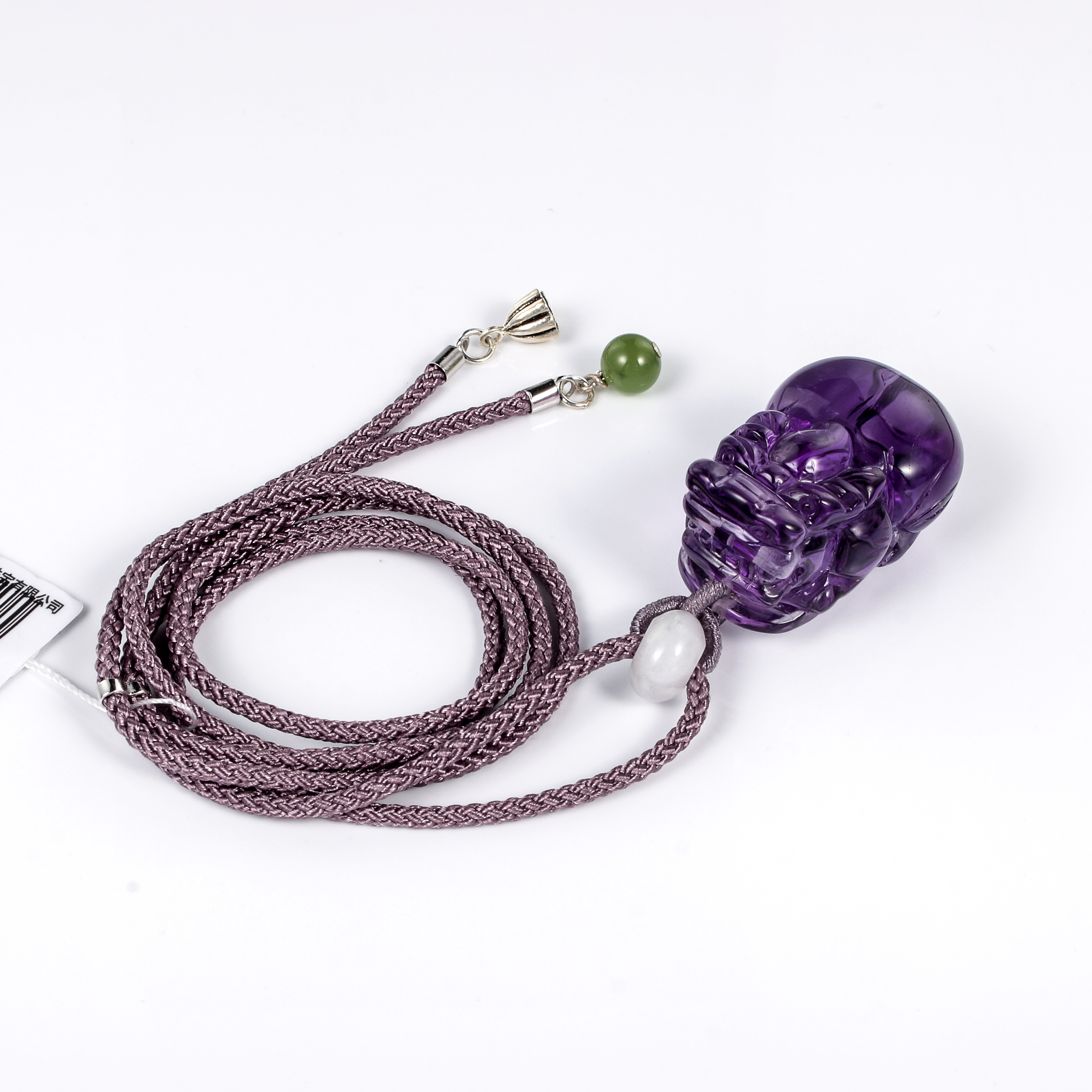 珍石轩天然水晶紫水晶貔貅链坠【貔貅】--吉瑞之兽