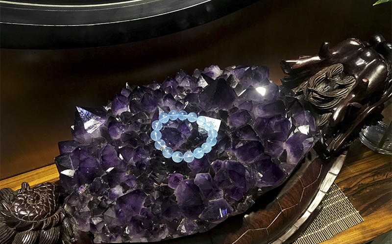 天然紫水晶簇消磁法