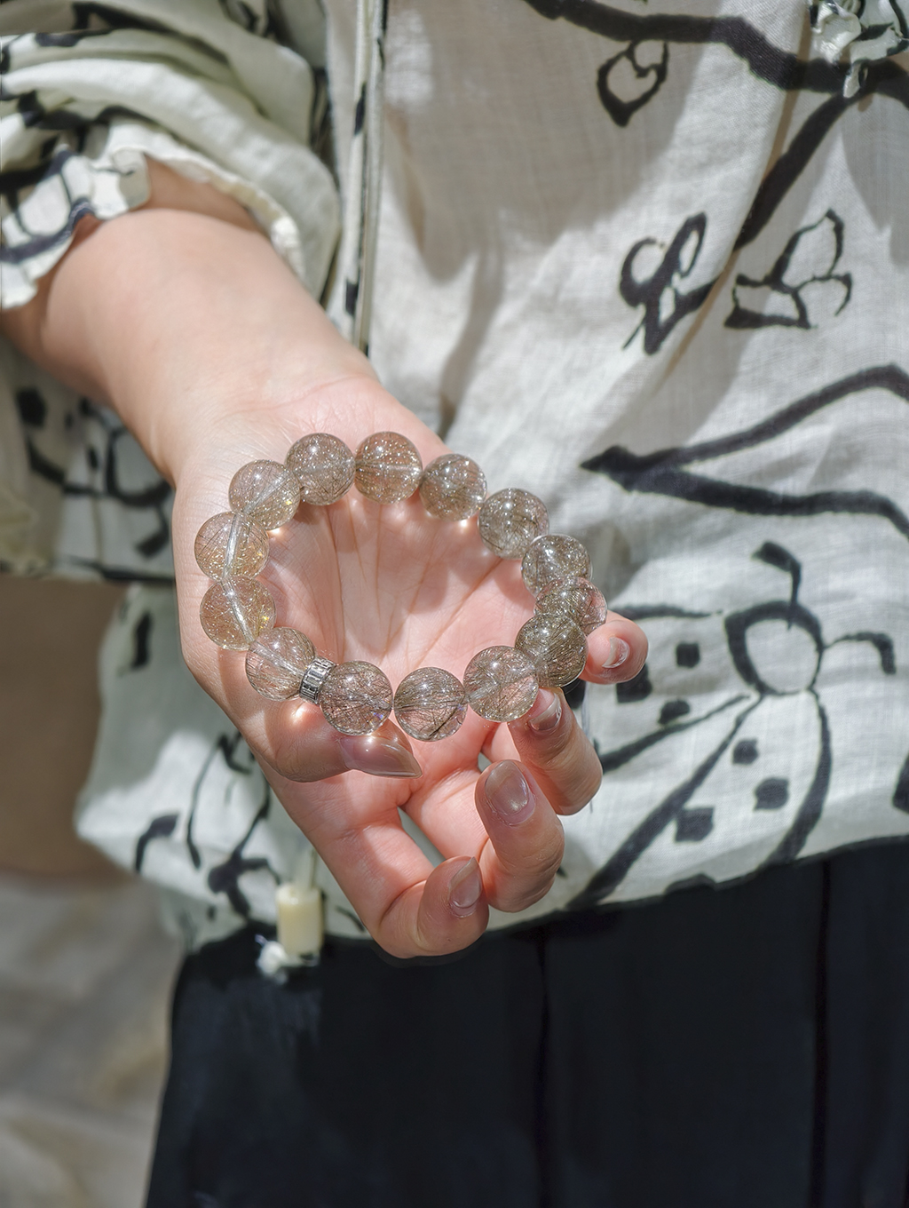 深圳珍石轩15mmS925银发晶手链 (7)