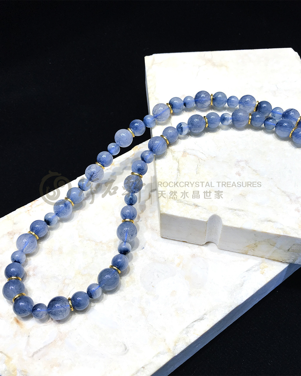 珍石轩天然蓝兔毛项链 (1)