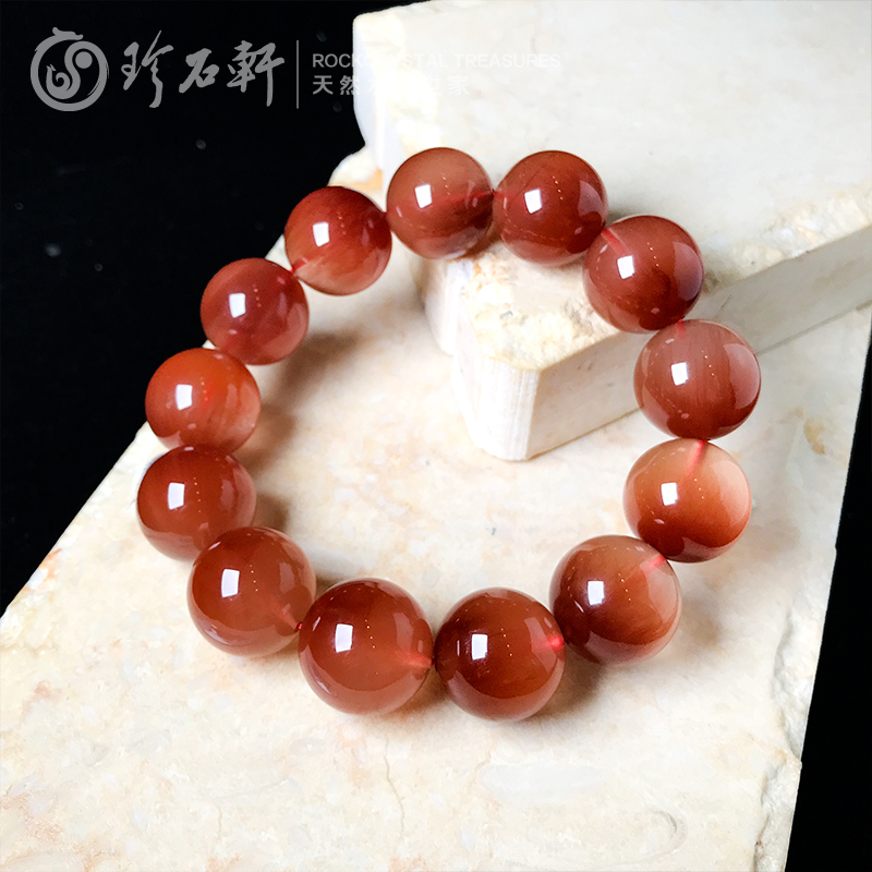 珍石轩天然焦糖兔毛水晶手链 (2)