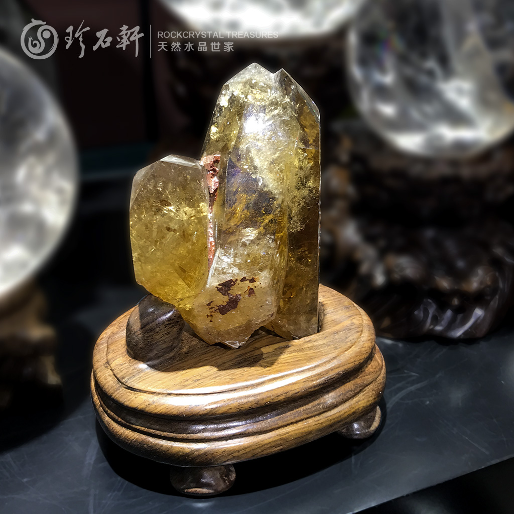 珍石轩黄水晶原石摆件0.79kg宽13高18深11cm (2)