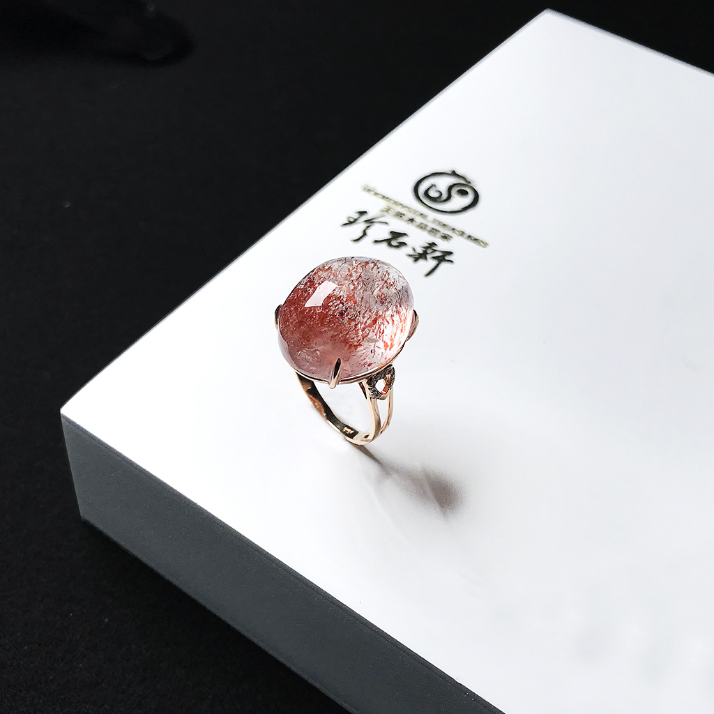 珍石轩天然水晶世家G18k金草莓戒指 (2)