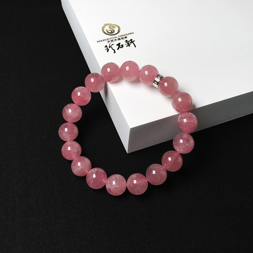 珍石轩13mm马达加斯加粉水晶手链直径11.5mm (2)