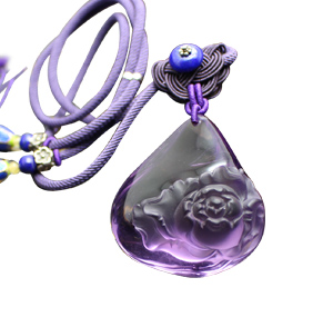 紫晶牡丹花链坠