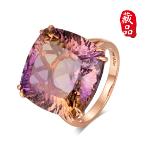 G18K紫黄晶戒指（藏品）