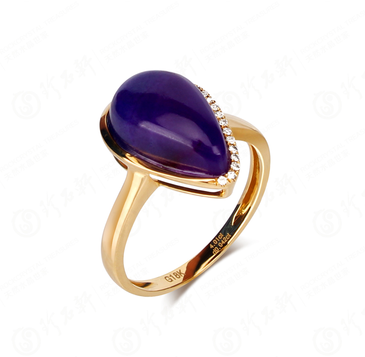 珍石轩G18K天然皇家紫舒俱来戒指万能的水晶佩戴宝典 有这一个就够啦