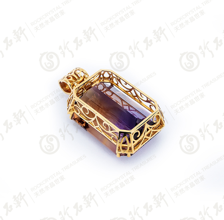 珍石轩G18K天然紫黄晶吊坠（藏品） 三款天然水晶 | 带你走进水晶的神秘世界