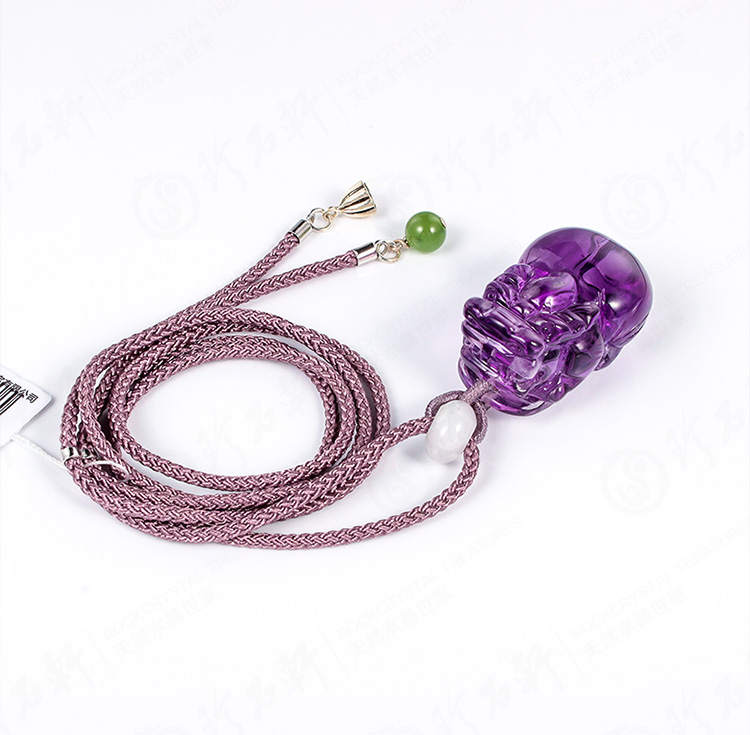 深圳天然紫水晶貔貅链坠