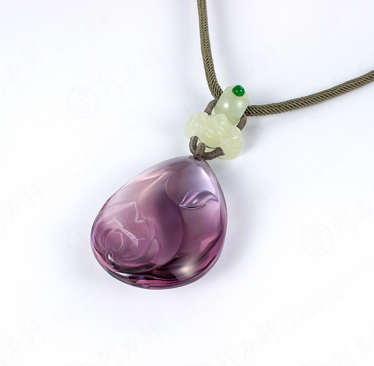 紫水晶莲花链坠