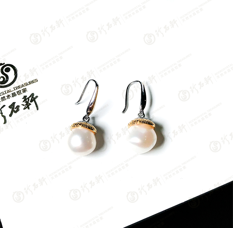 S925意大利手工银镶珍珠耳钉