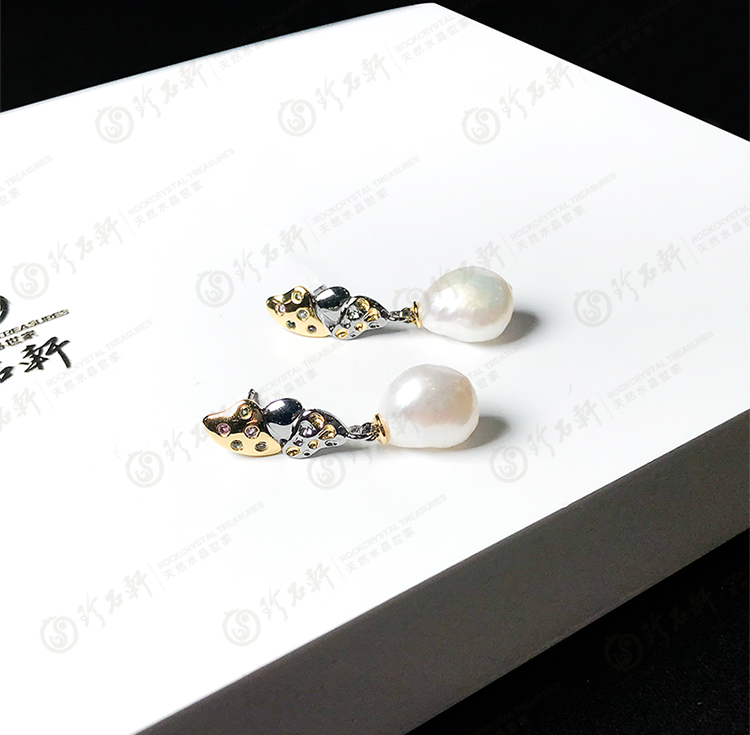 S925意大利手工银镶珍珠耳钉