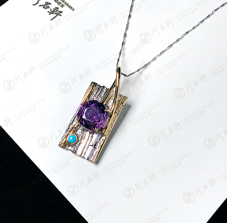 珍石轩S925紫水晶吊坠胸针02