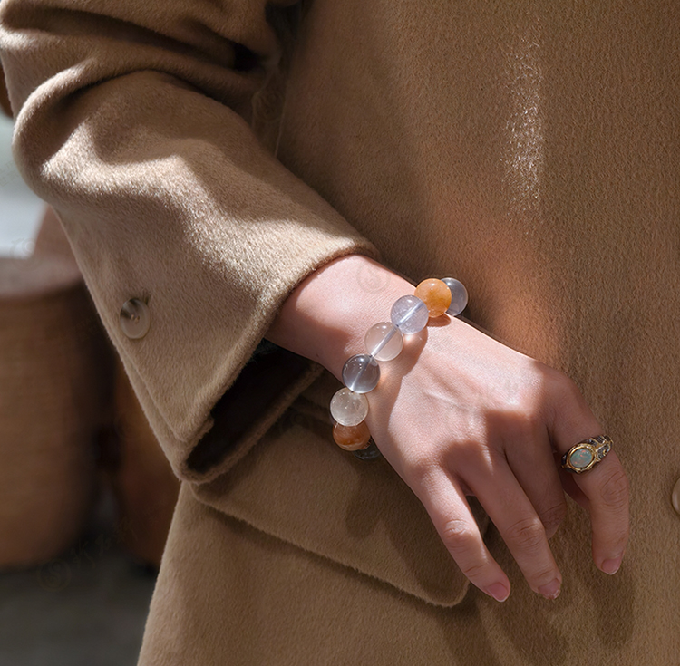 天然彩兔毛手链