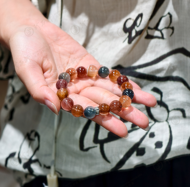 天然彩兔毛手链