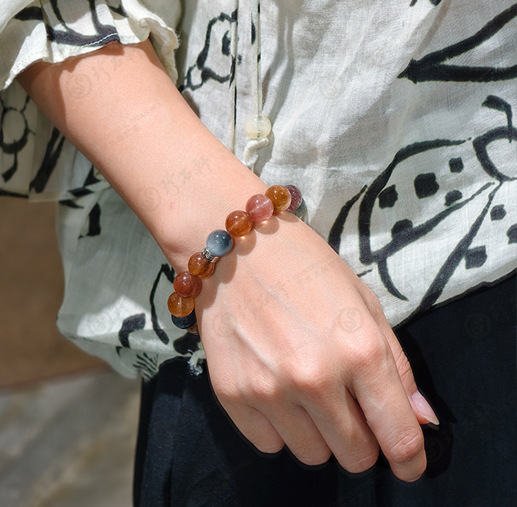 天然彩兔毛手链