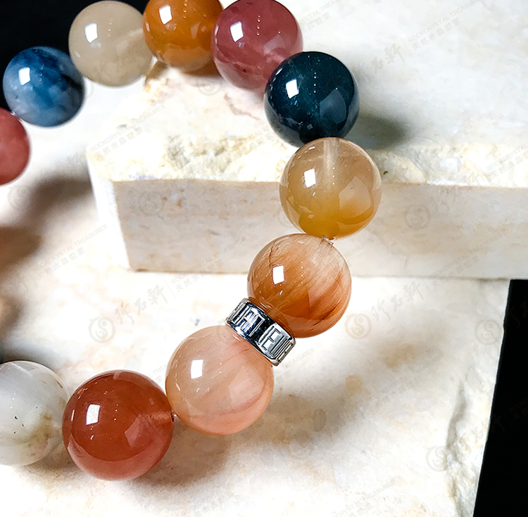 天然彩兔毛手链