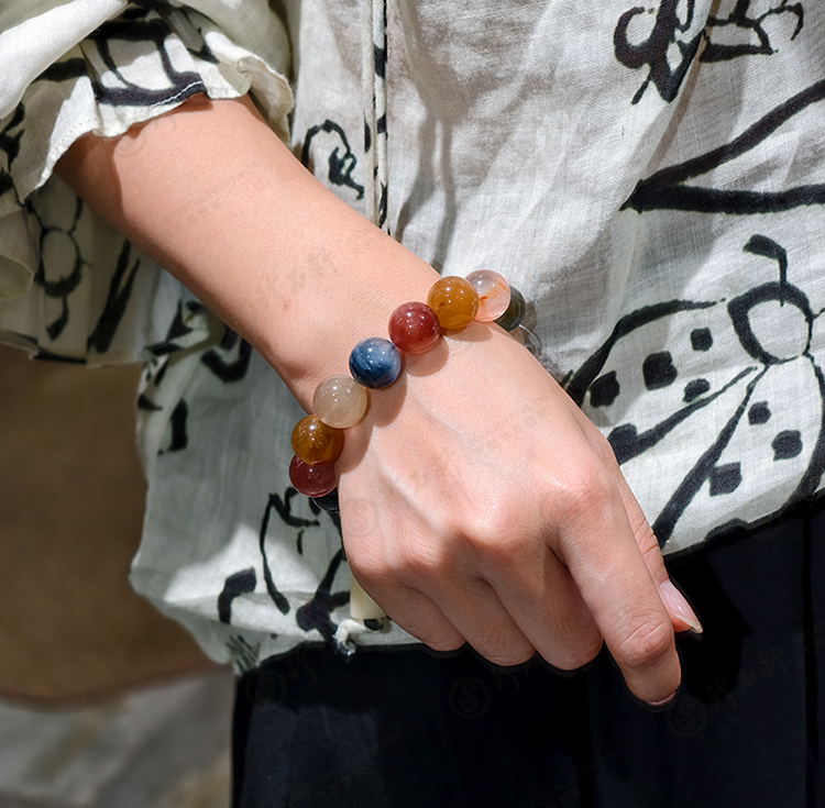 天然彩兔毛手链