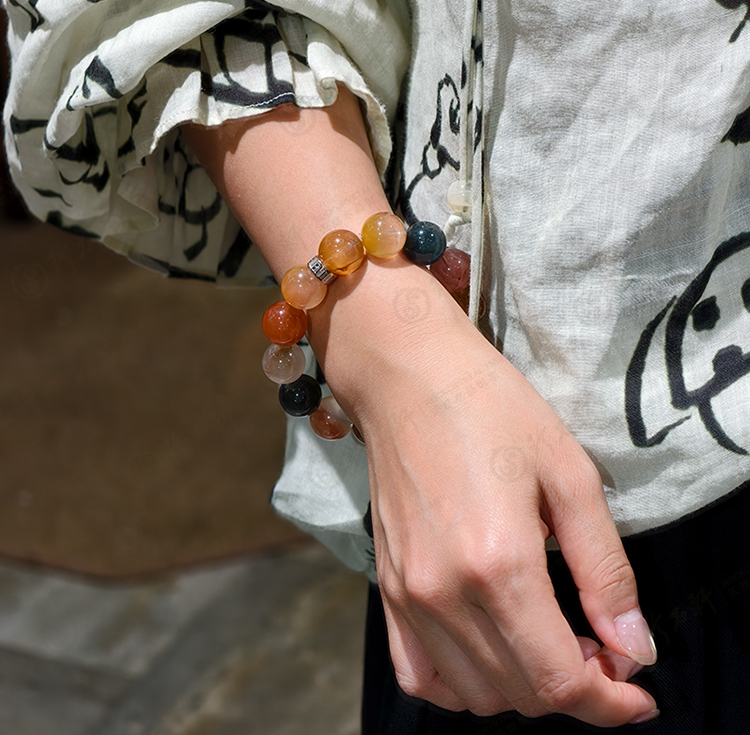 天然彩兔毛手链