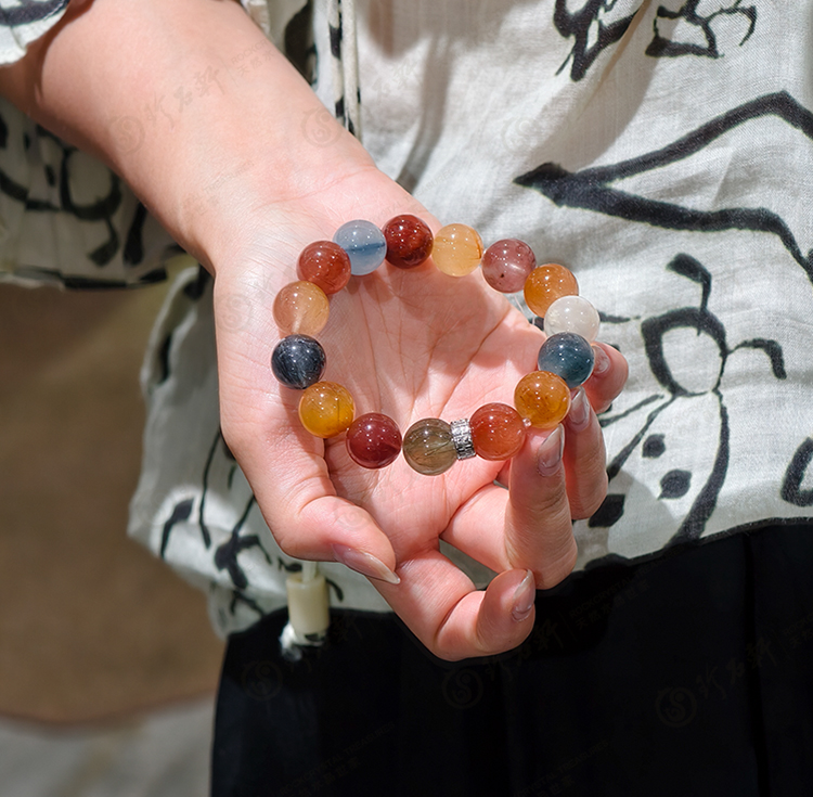 天然彩兔毛手链