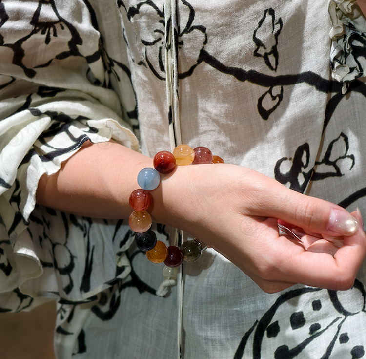 天然彩兔毛手链